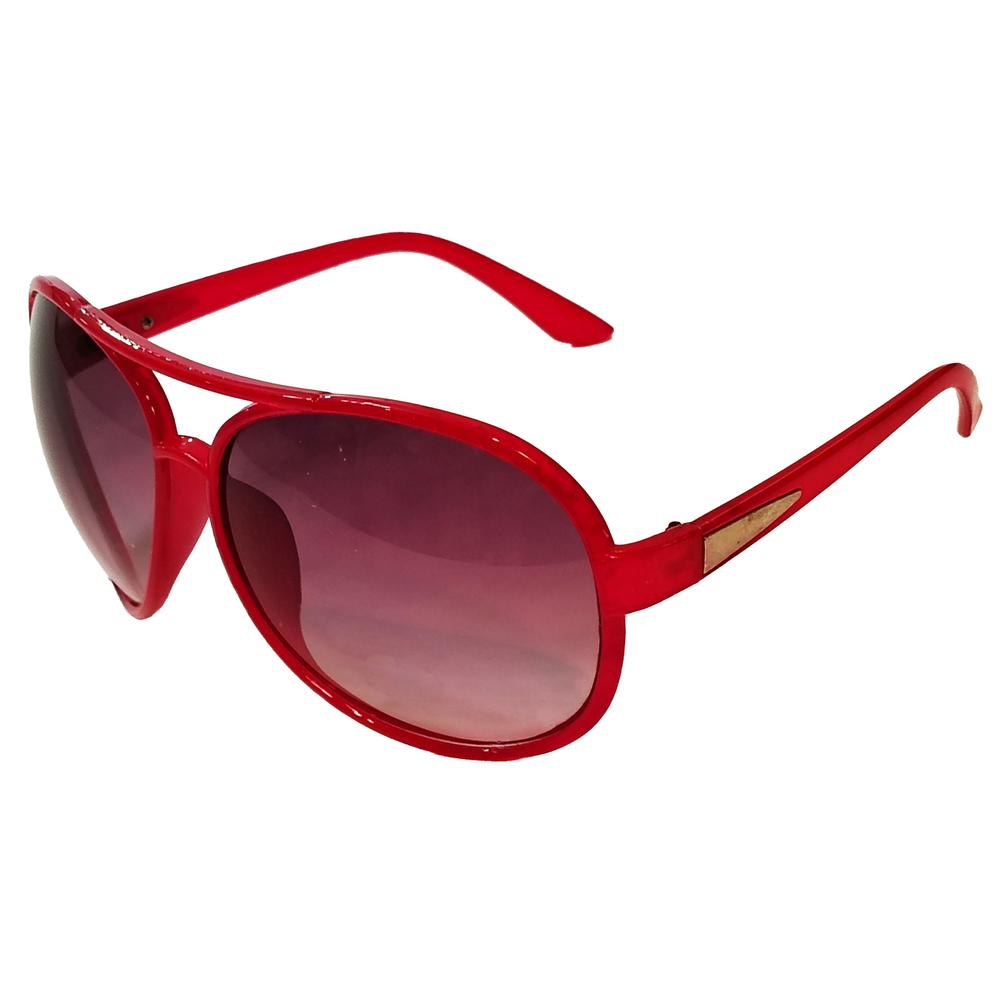 Red framed purple tinted aviator fashion sunglasses